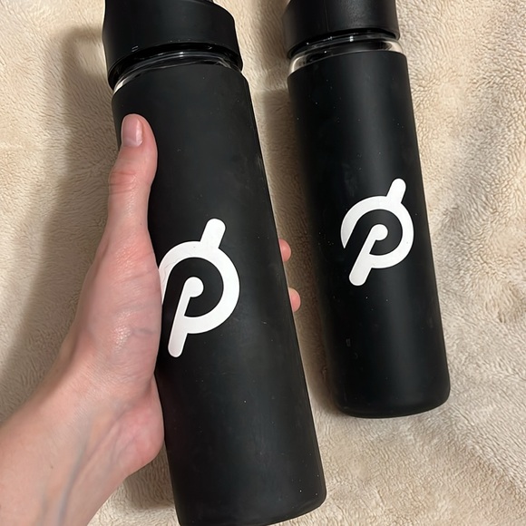 Peloton Glass Water Bottles with Rubberized Outer Shell - EUC - Picture 2 of 5